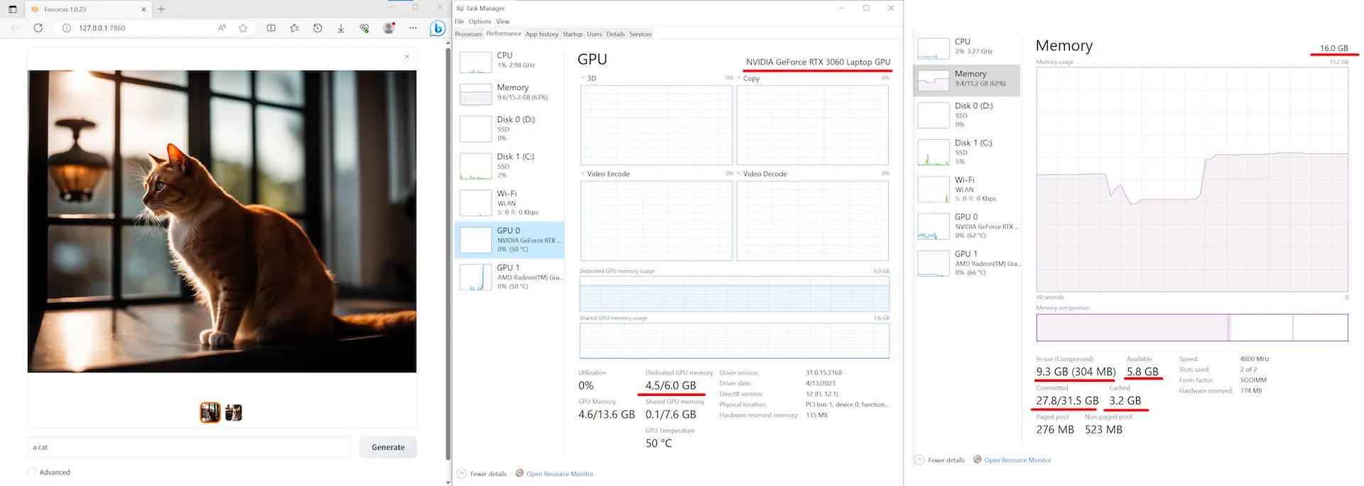 Fooocus 使用 SD 1.5 生成 SDXL 图像需要更多的内存VRAM