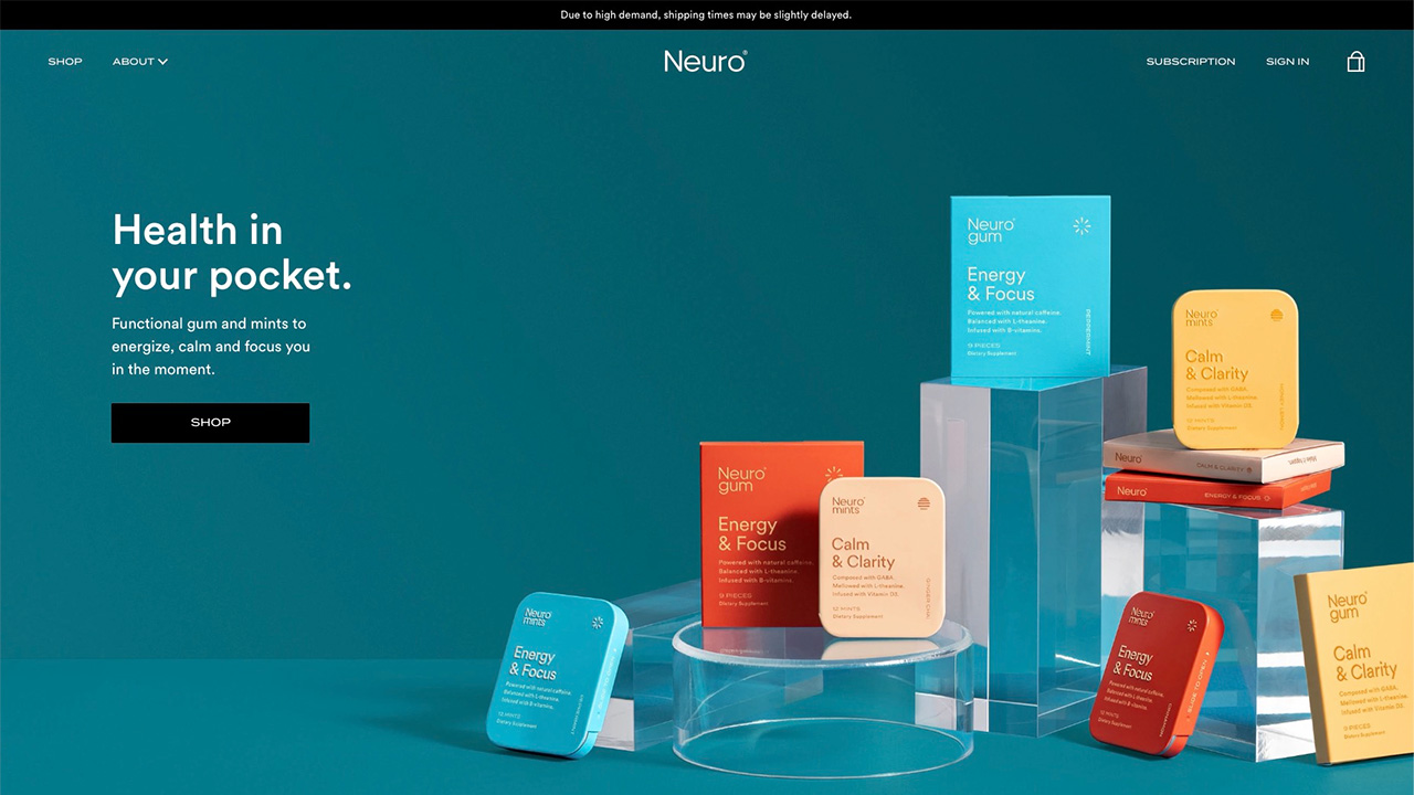 口香糖和薄荷糖的品牌网站Neuro